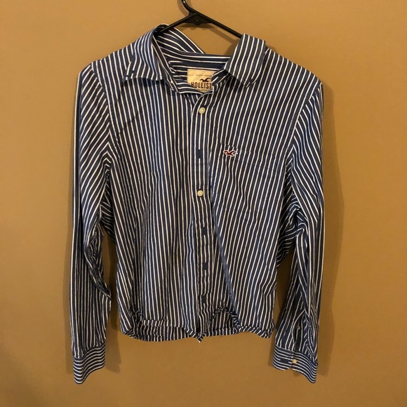 Hollister Tops - Blue and White Hollister Button Down Hollister Tops - Blue and White Hollister Button Down
